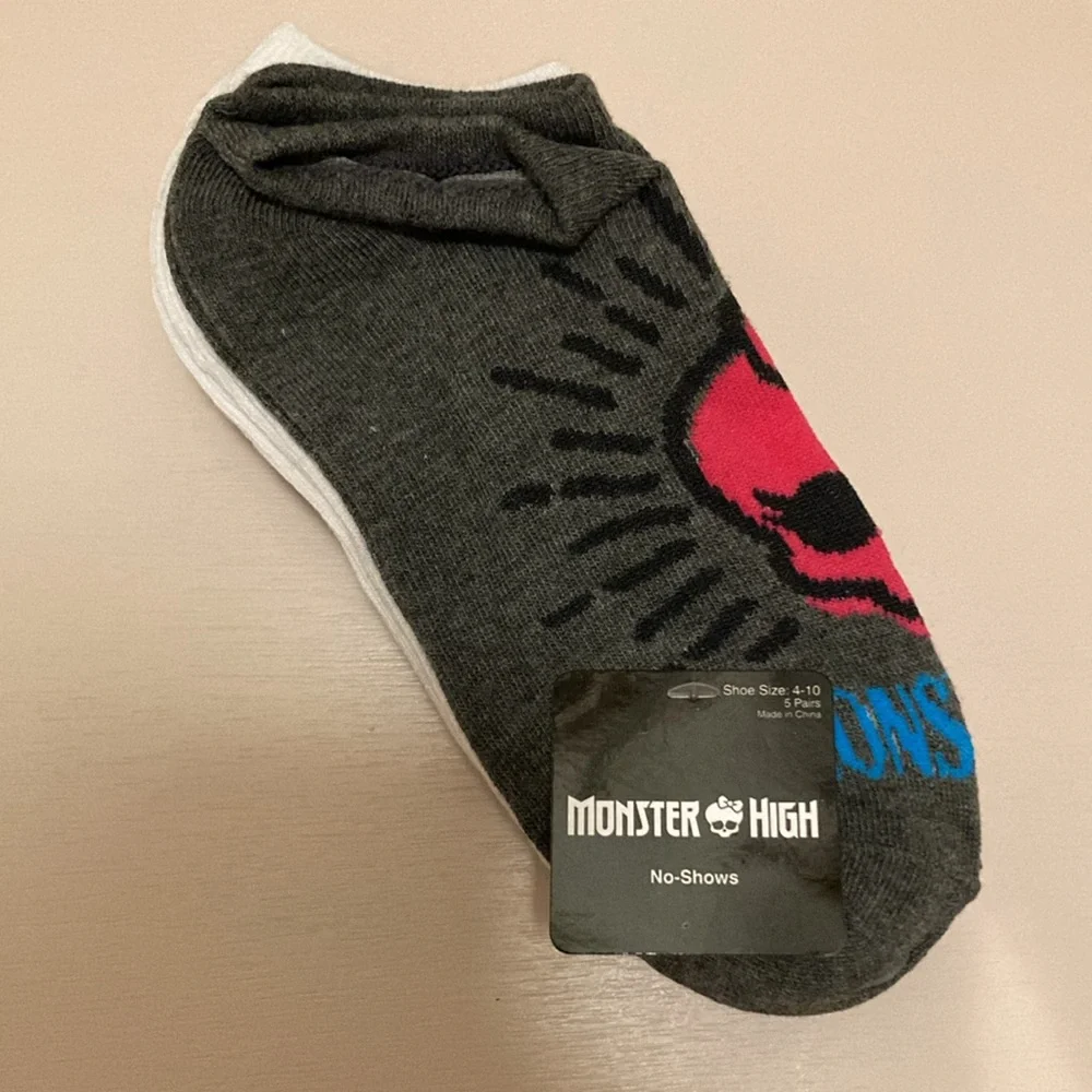 Monster High Icons No-Show Socks 5 Pair - Picture 2 of 5